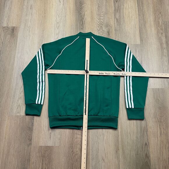 Adidas Green Track Jacket with White Stripes - Picture 6 of 9